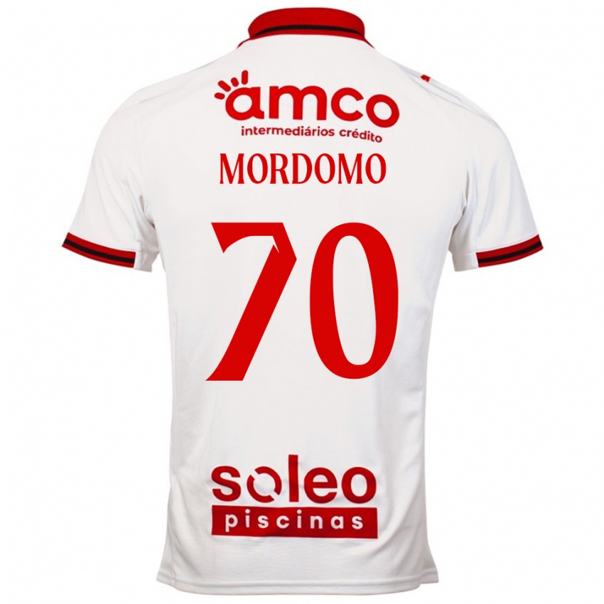 ילדים Mordomo #70 לבן אדום הרחק ג'רזי 2025/26 חולצה קצרה