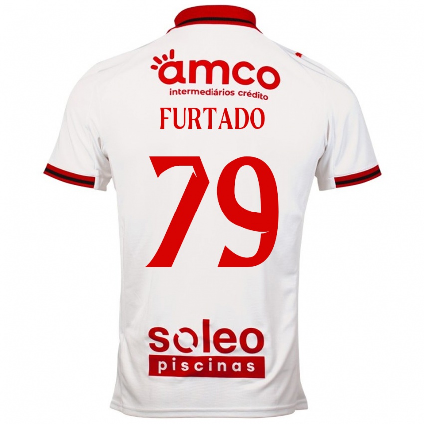 ילדים Rúben Furtado #79 לבן אדום הרחק ג'רזי 2025/26 חולצה קצרה