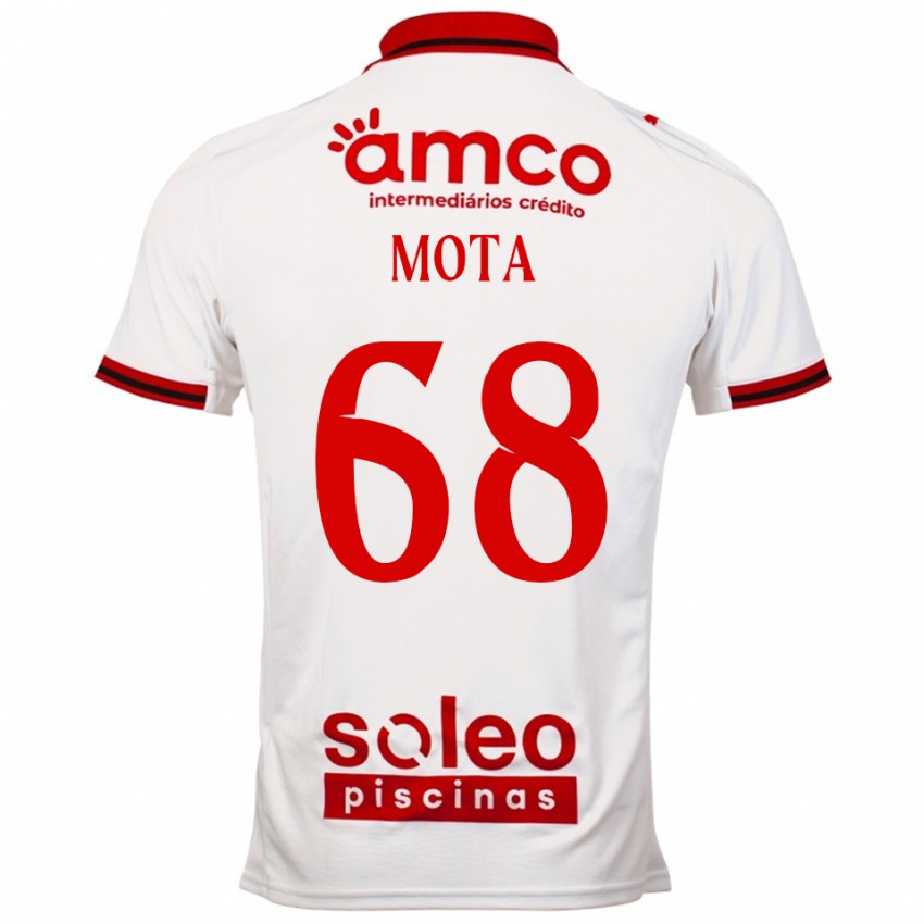 ילדים Edgar Mota #68 לבן אדום הרחק ג'רזי 2025/26 חולצה קצרה
