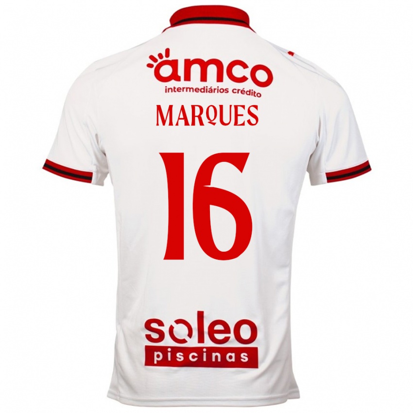 ילדים Rodrigo Marques #16 לבן אדום הרחק ג'רזי 2025/26 חולצה קצרה