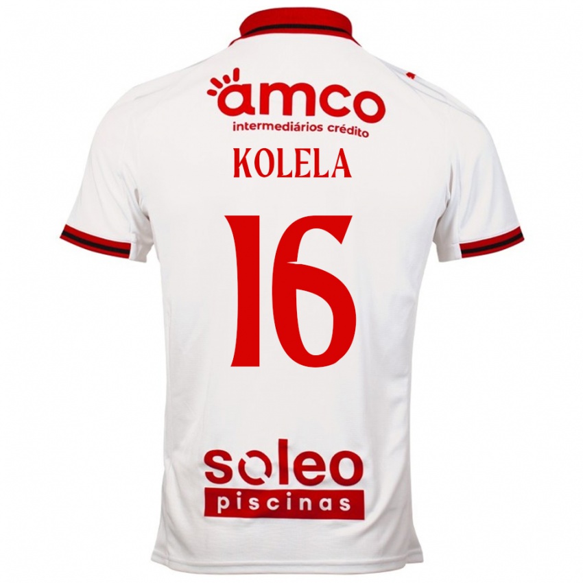 ילדים Kyllian Kolela #16 לבן אדום הרחק ג'רזי 2025/26 חולצה קצרה