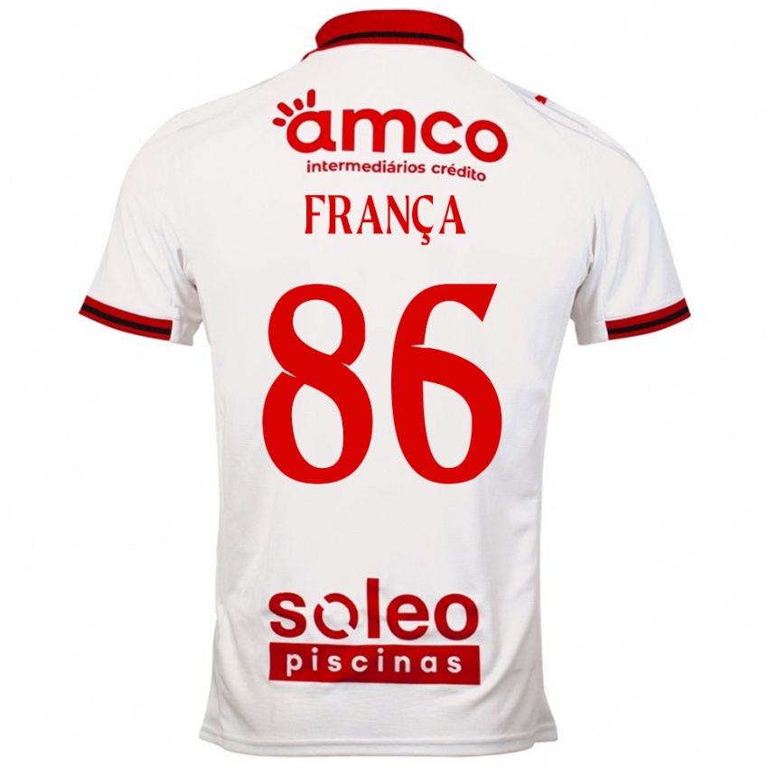 ילדים Francisco França #86 לבן אדום הרחק ג'רזי 2025/26 חולצה קצרה