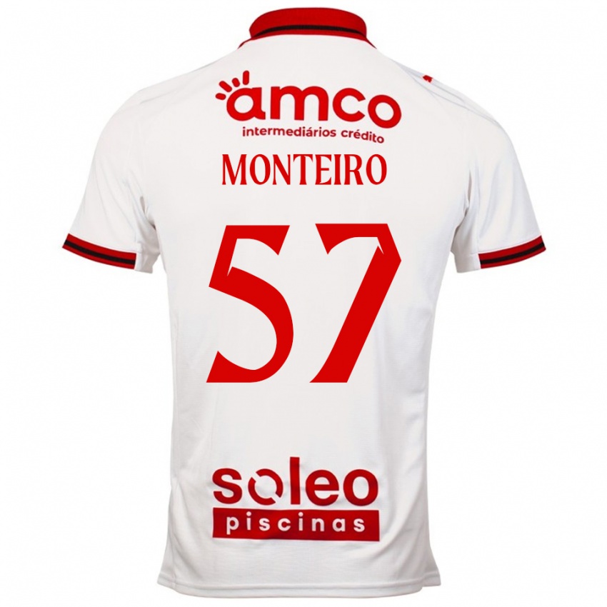 ילדים ג׳ורדן חוסה מונטיירו #57 לבן אדום הרחק ג'רזי 2025/26 חולצה קצרה