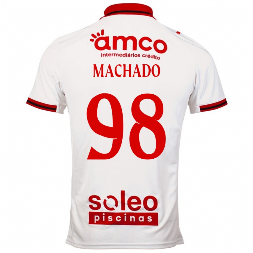 ילדים Gonçalo Machado #98 לבן אדום הרחק ג'רזי 2025/26 חולצה קצרה