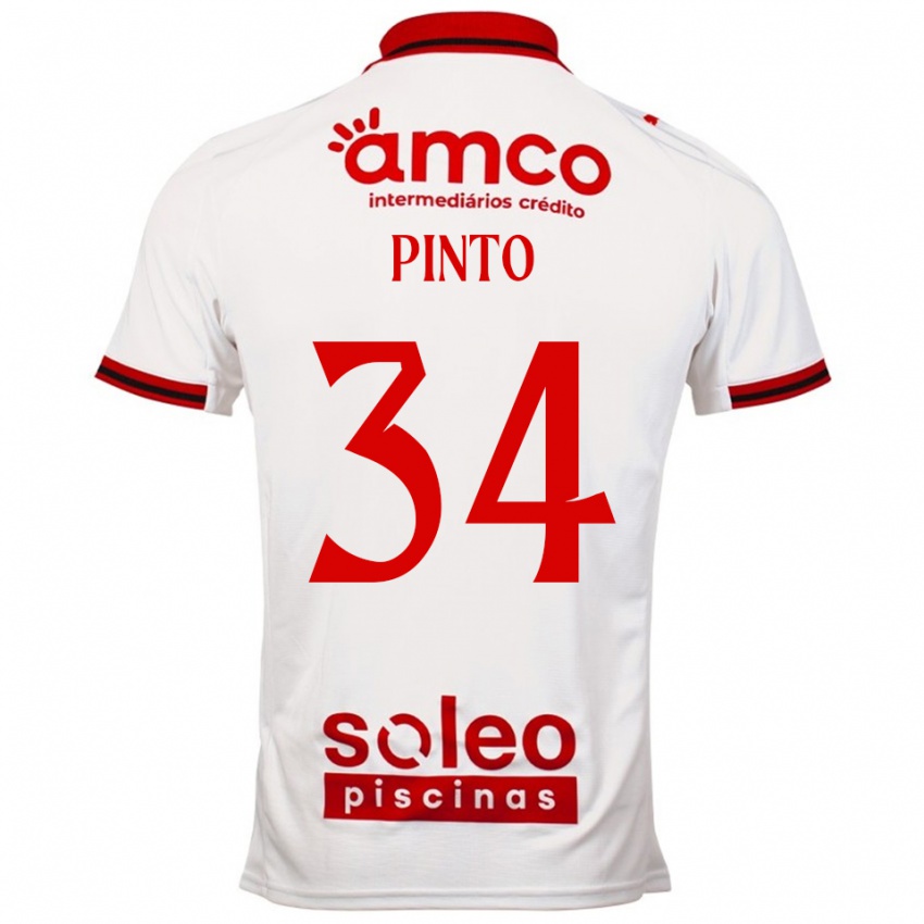 ילדים Ana Pinto #34 לבן אדום הרחק ג'רזי 2025/26 חולצה קצרה