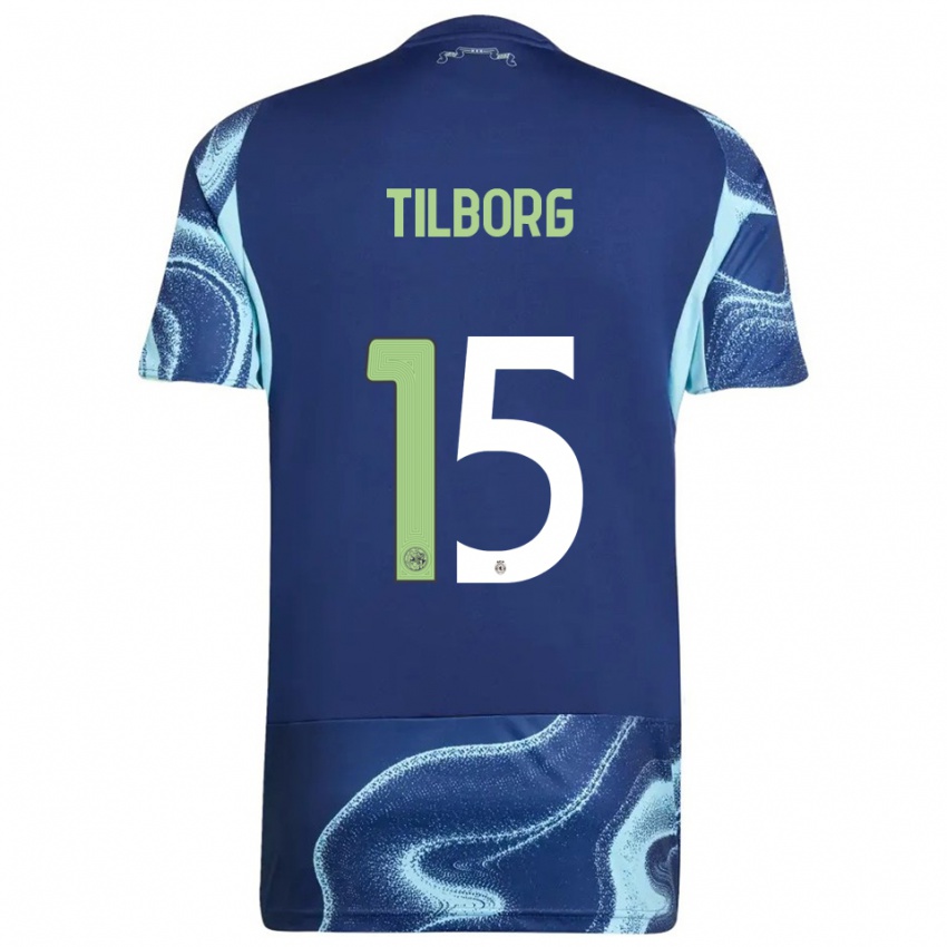 ילדים Sesynijo Tilborg #15 נייבי תכלת הרחק ג'רזי 2025/26 חולצה קצרה