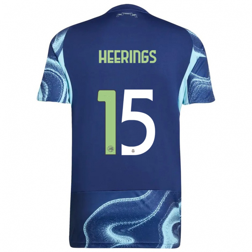 ילדים Kai Heerings #15 נייבי תכלת הרחק ג'רזי 2025/26 חולצה קצרה