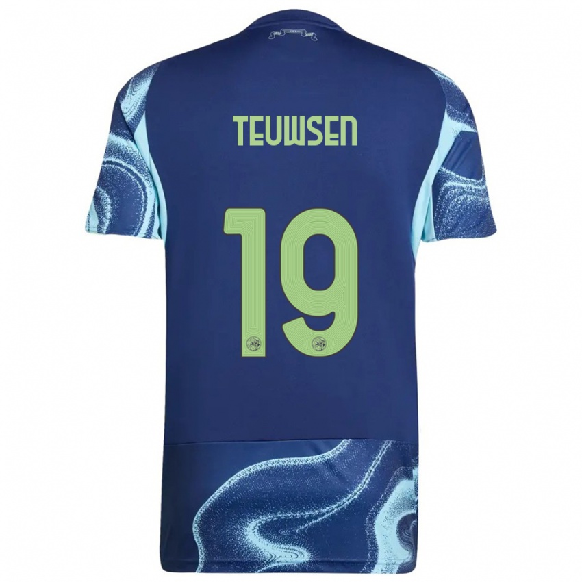 ילדים Tyrese Teuwsen #19 נייבי תכלת הרחק ג'רזי 2025/26 חולצה קצרה