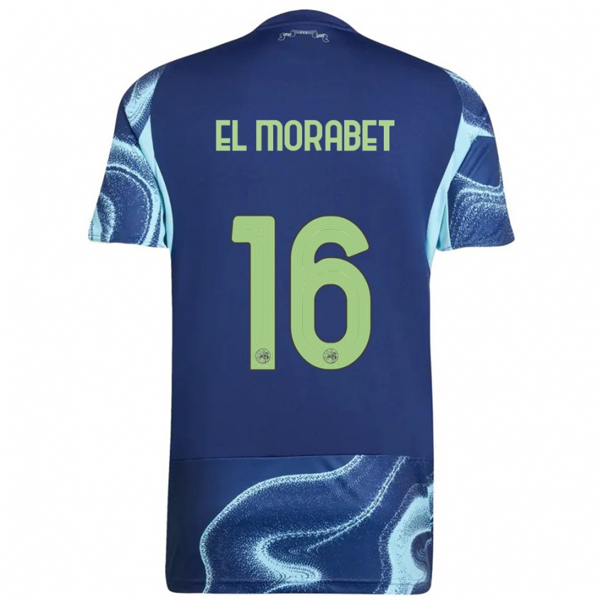 ילדים Younes El Morabet #16 נייבי תכלת הרחק ג'רזי 2025/26 חולצה קצרה
