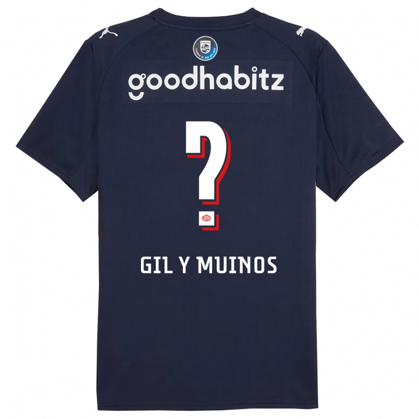 ילדים Yael Gil Y Muinos #0 נייבי לבן הרחק ג'רזי 2025/26 חולצה קצרה