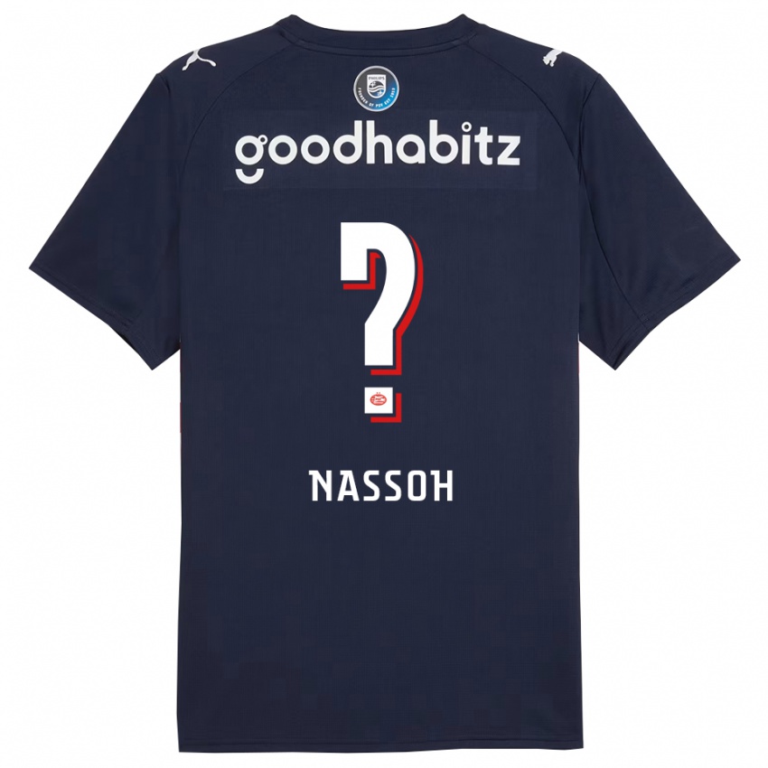 ילדים Mohamed Nassoh #0 נייבי לבן הרחק ג'רזי 2025/26 חולצה קצרה