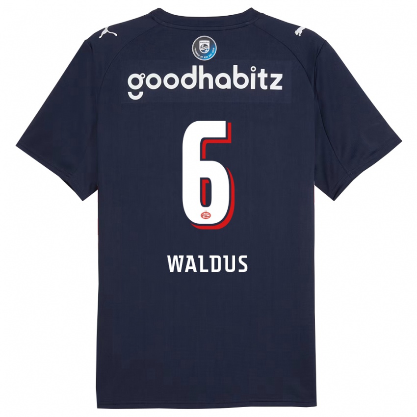 ילדים מרושקה ולדוס #6 נייבי לבן הרחק ג'רזי 2025/26 חולצה קצרה