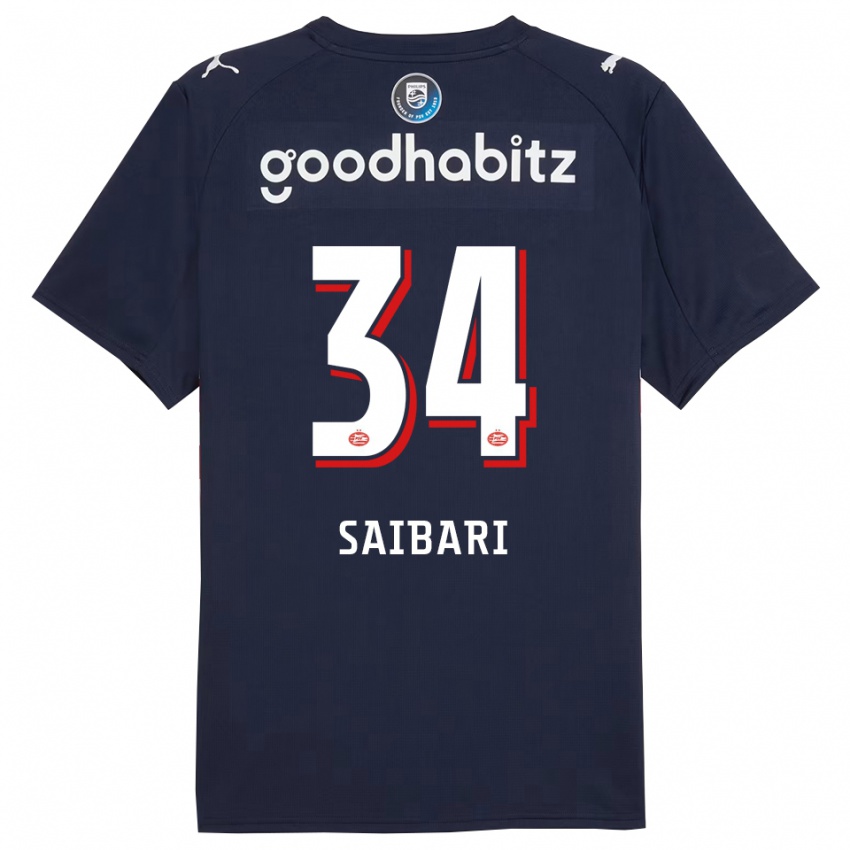 ילדים Ismael Saibari #34 נייבי לבן הרחק ג'רזי 2025/26 חולצה קצרה