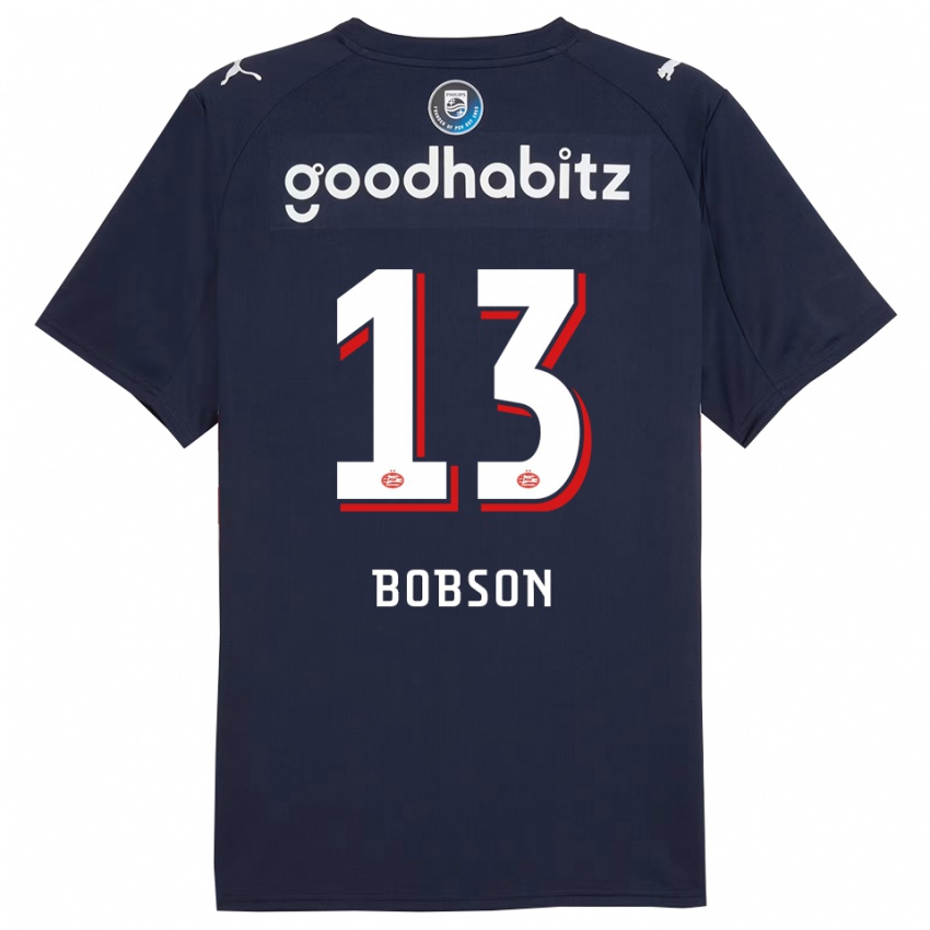 ילדים Ersien Bobson #13 נייבי לבן הרחק ג'רזי 2025/26 חולצה קצרה