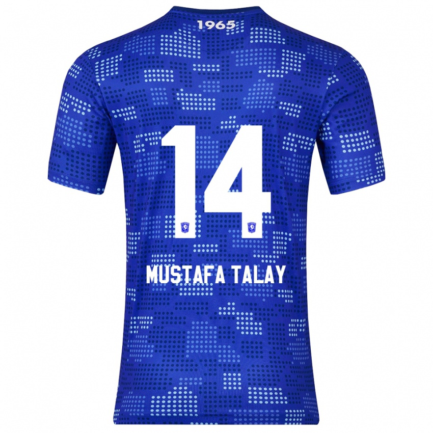 ילדים Kaan Mustafa Talay #14 כחול תכלת הרחק ג'רזי 2025/26 חולצה קצרה