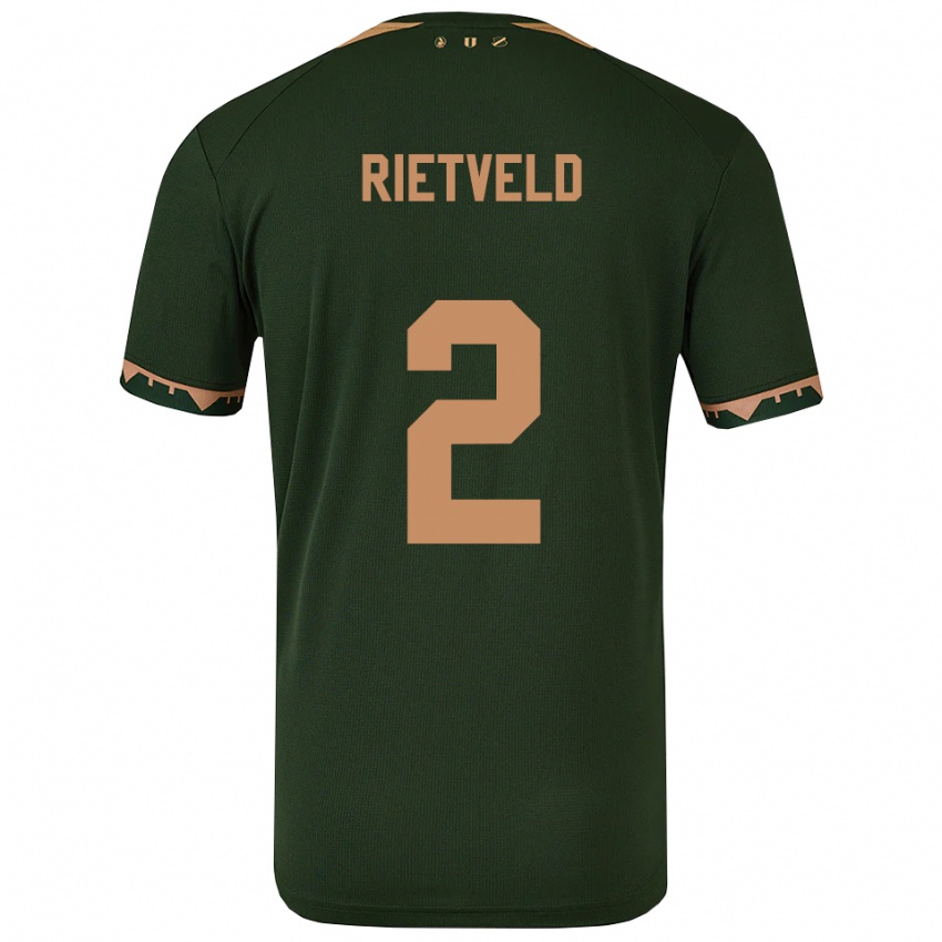 ילדים Levi Rietveld #2 ירוק זהב הרחק ג'רזי 2025/26 חולצה קצרה