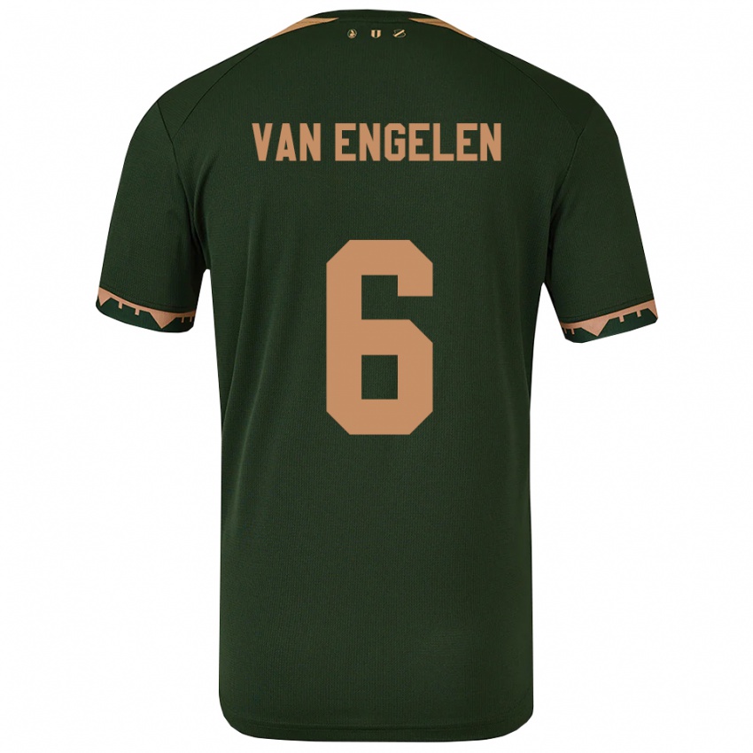 ילדים Mats Van Engelen #6 ירוק זהב הרחק ג'רזי 2025/26 חולצה קצרה