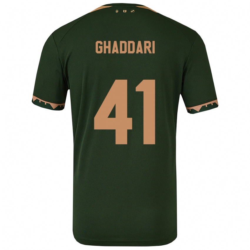 ילדים Massien Ghaddari #41 ירוק זהב הרחק ג'רזי 2025/26 חולצה קצרה