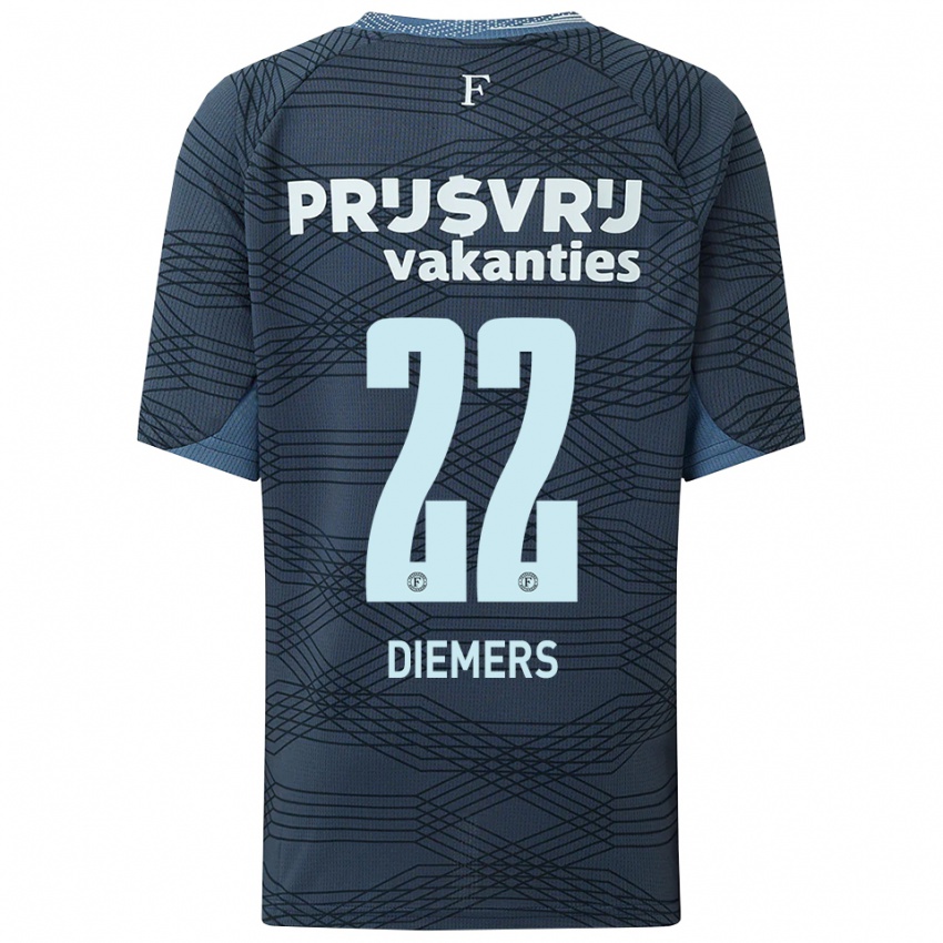 ילדים Mark Diemers #22 שחור אפור הרחק ג'רזי 2025/26 חולצה קצרה