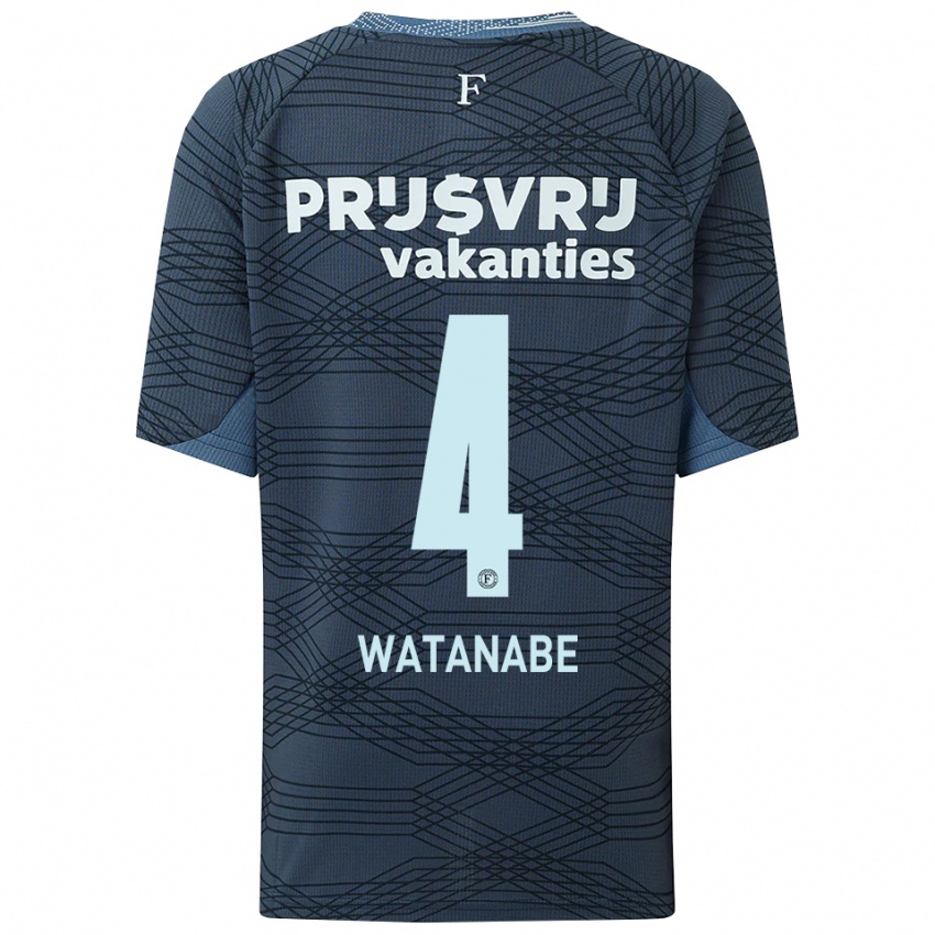 ילדים טסויושי ווטאנבה #4 שחור אפור הרחק ג'רזי 2025/26 חולצה קצרה