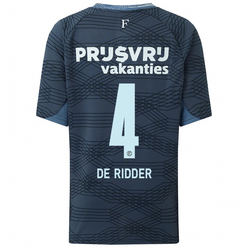 ילדים רובין דה רידר #4 שחור אפור הרחק ג'רזי 2025/26 חולצה קצרה