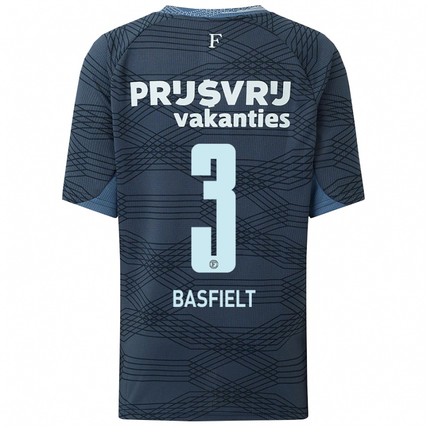 ילדים Jessy Basfielt #3 שחור אפור הרחק ג'רזי 2025/26 חולצה קצרה