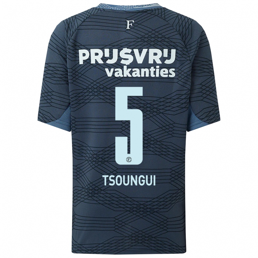 ילדים Antef Tsoungui #5 שחור אפור הרחק ג'רזי 2025/26 חולצה קצרה