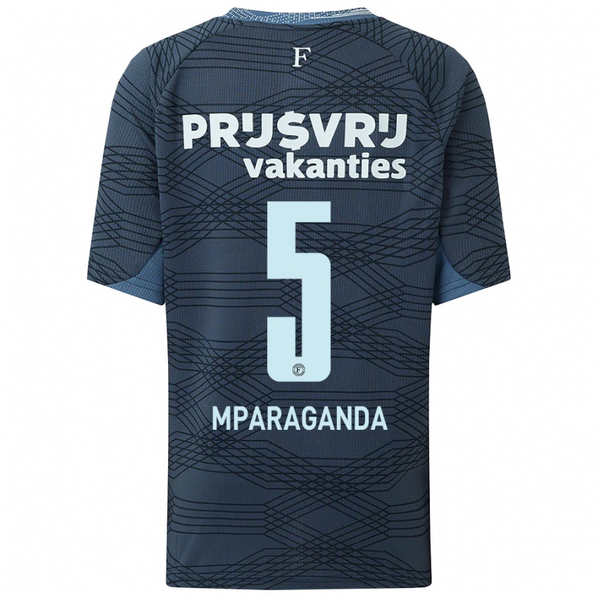 ילדים Matthew Mparaganda #5 שחור אפור הרחק ג'רזי 2025/26 חולצה קצרה