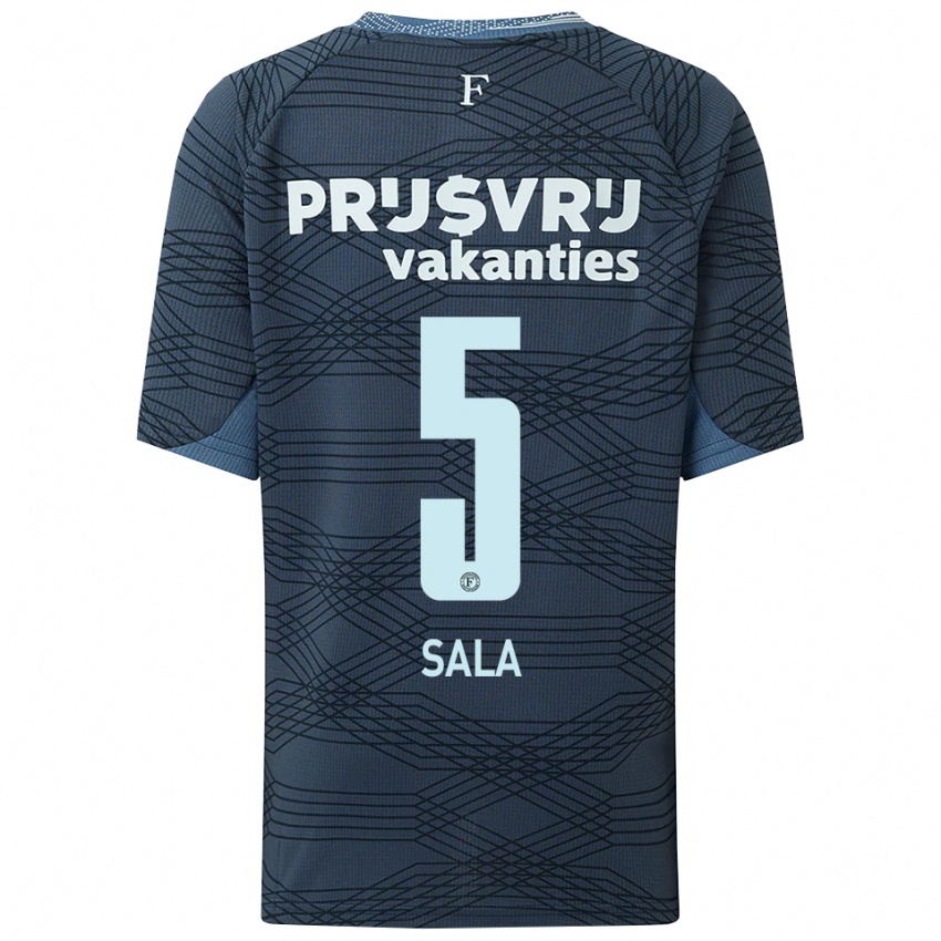 ילדים Nicolas Sala #5 שחור אפור הרחק ג'רזי 2025/26 חולצה קצרה