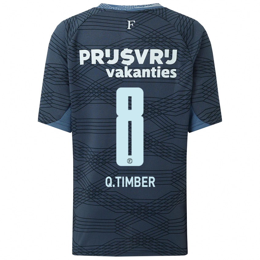 ילדים Quinten Timber #8 שחור אפור הרחק ג'רזי 2025/26 חולצה קצרה
