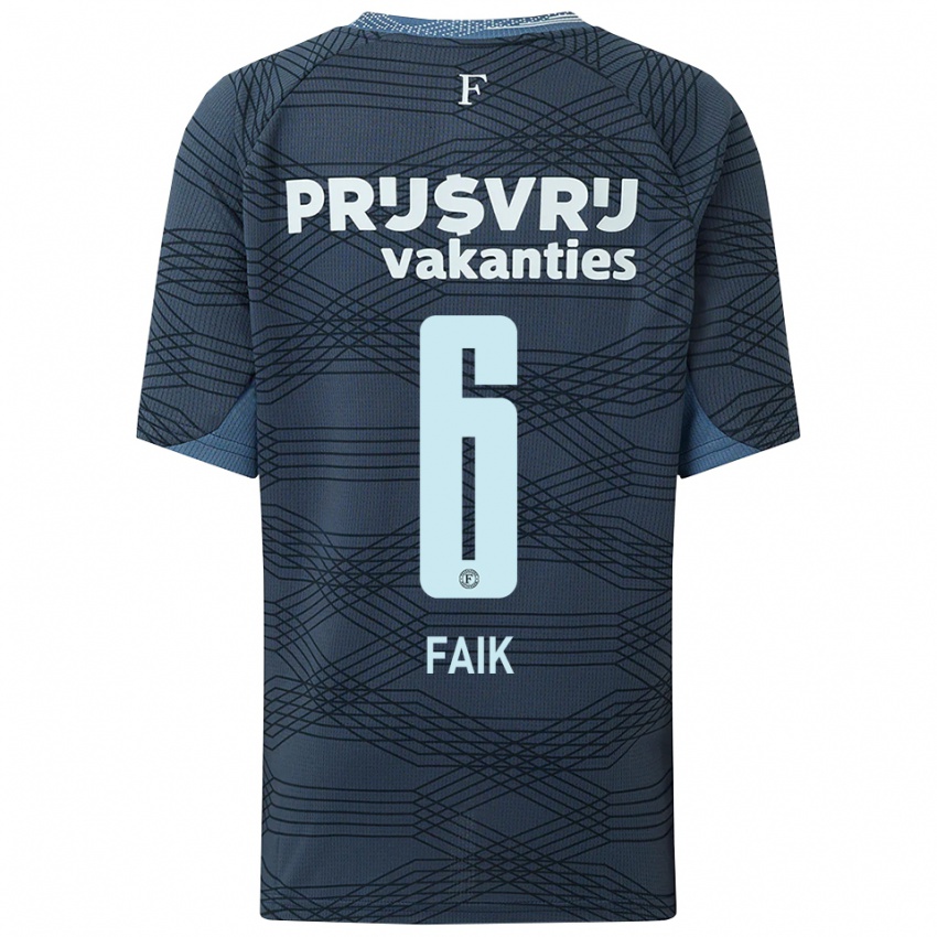 ילדים Ibrahim Faik #6 שחור אפור הרחק ג'רזי 2025/26 חולצה קצרה