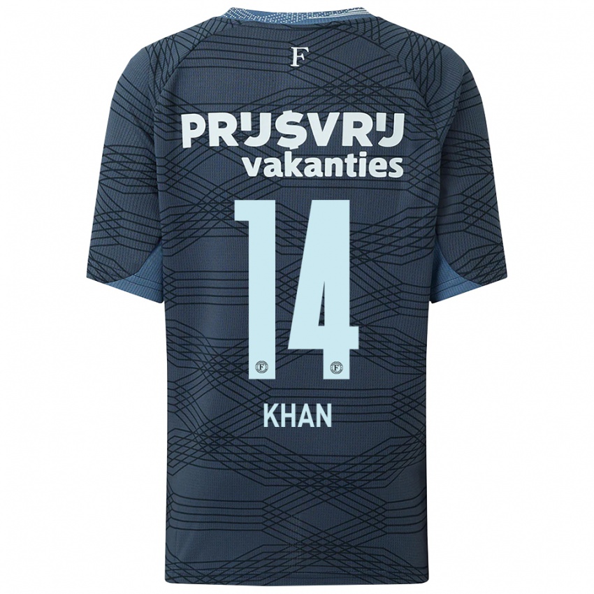 ילדים Kevin Khan #14 שחור אפור הרחק ג'רזי 2025/26 חולצה קצרה