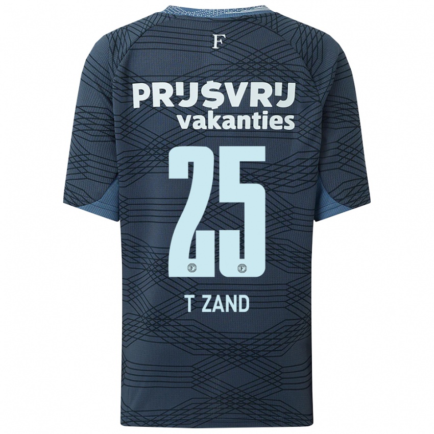 ילדים Shiloh 'T Zand #25 שחור אפור הרחק ג'רזי 2025/26 חולצה קצרה