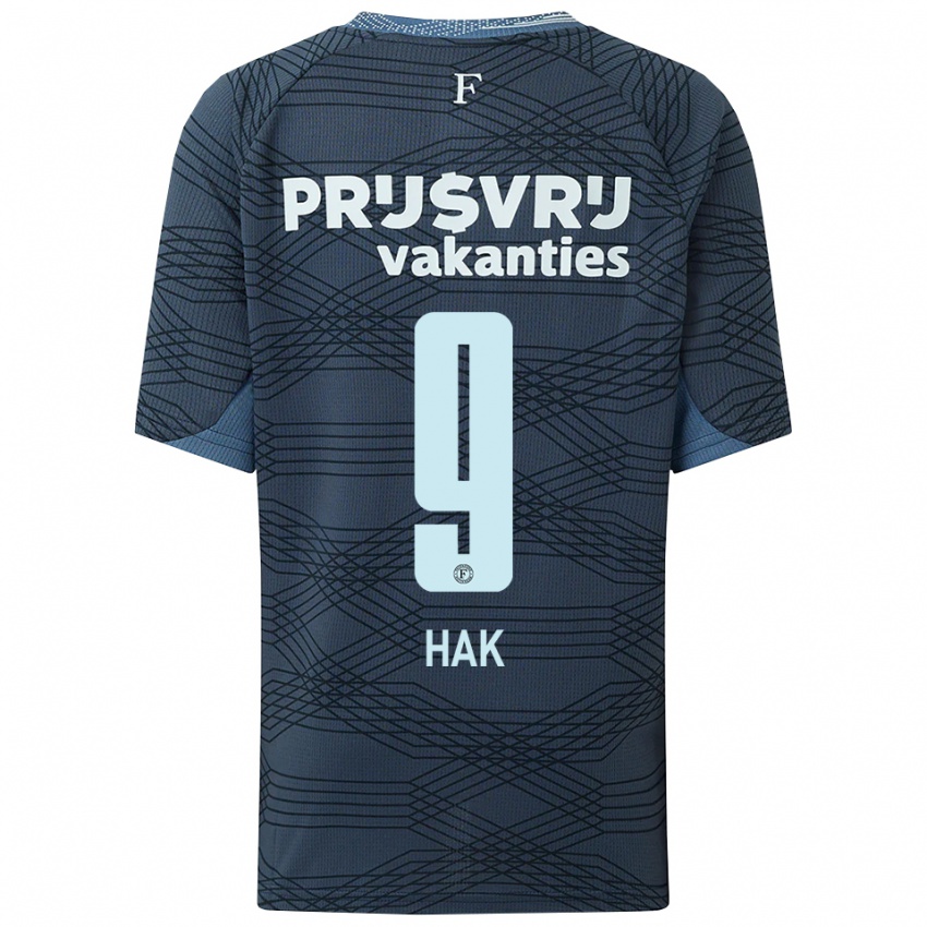 ילדים Xavi Hak #9 שחור אפור הרחק ג'רזי 2025/26 חולצה קצרה