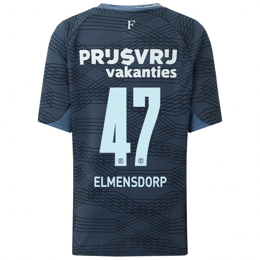 ילדים Paris Elmensdorp #47 שחור אפור הרחק ג'רזי 2025/26 חולצה קצרה