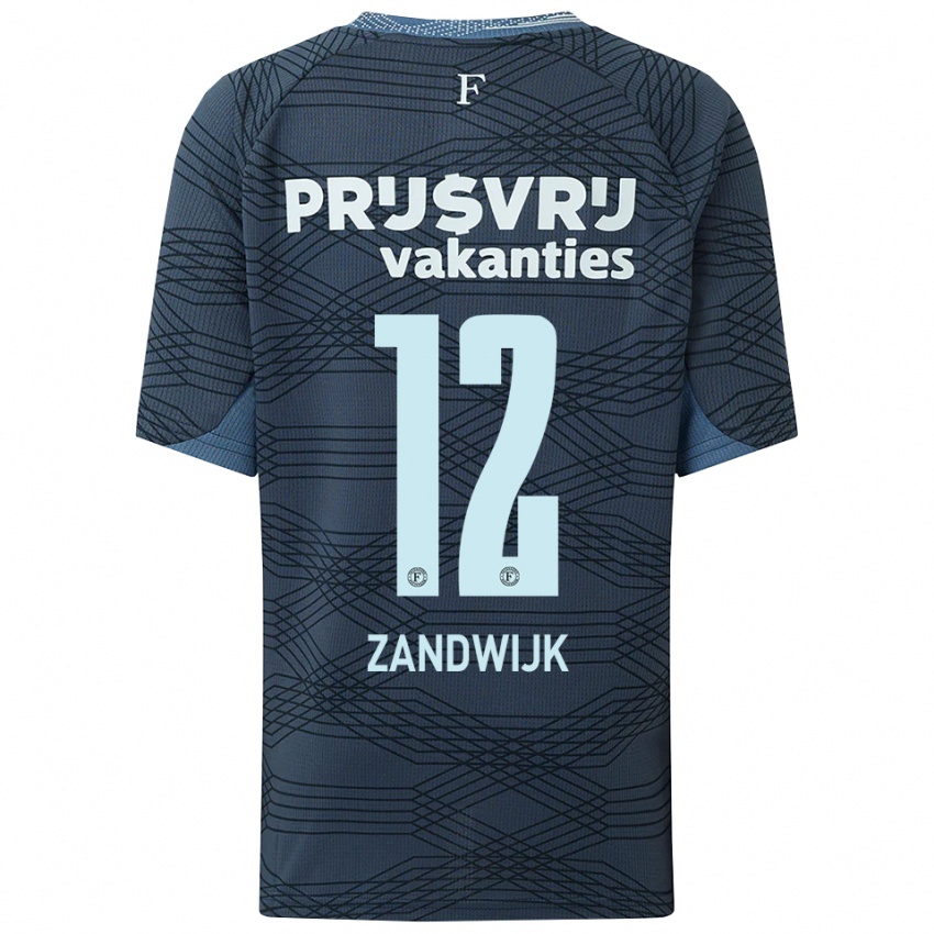 ילדים Tim Zandwijk #12 שחור אפור הרחק ג'רזי 2025/26 חולצה קצרה