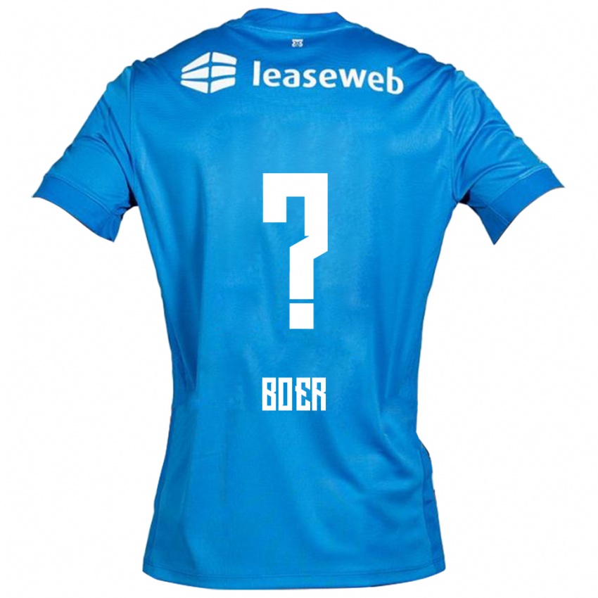 ילדים Lars Boer #0 כחול לבן הרחק ג'רזי 2025/26 חולצה קצרה