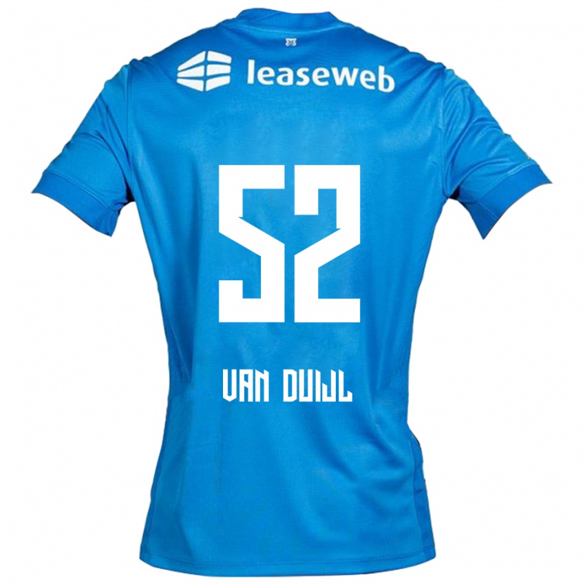 ילדים Billy Van Duijl #52 כחול לבן הרחק ג'רזי 2025/26 חולצה קצרה