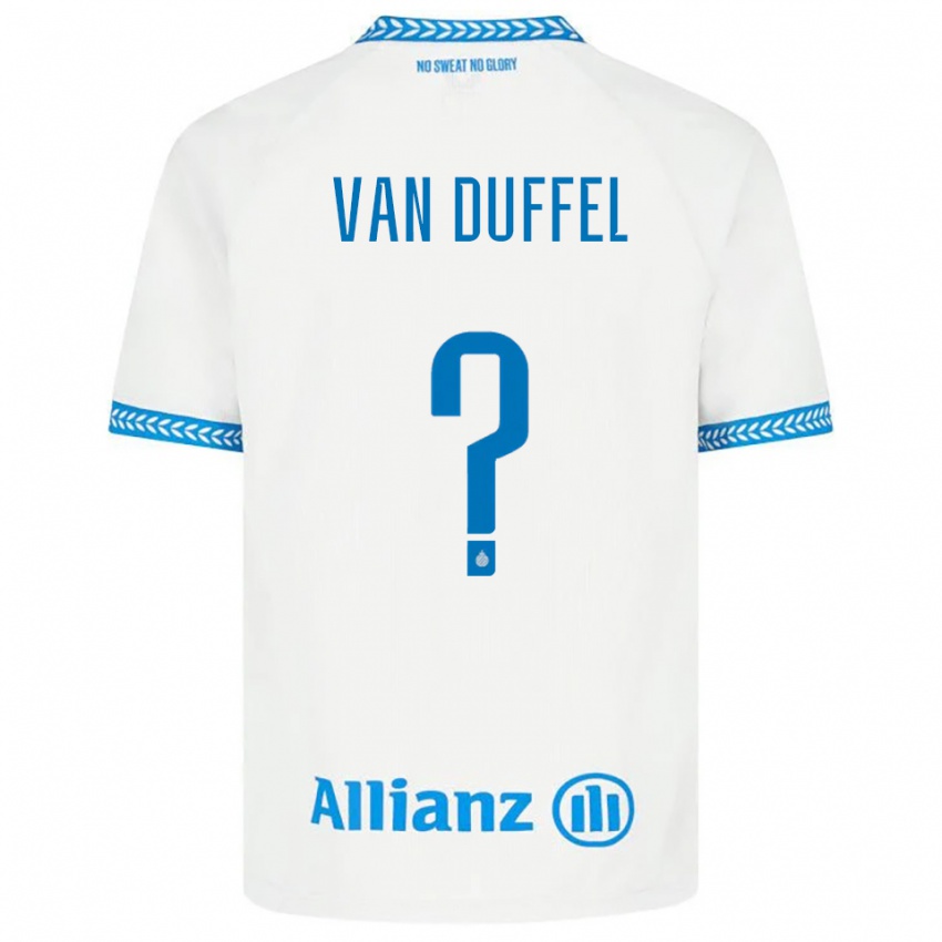 ילדים Céderick Van Duffel #0 כחול לבן הרחק ג'רזי 2025/26 חולצה קצרה