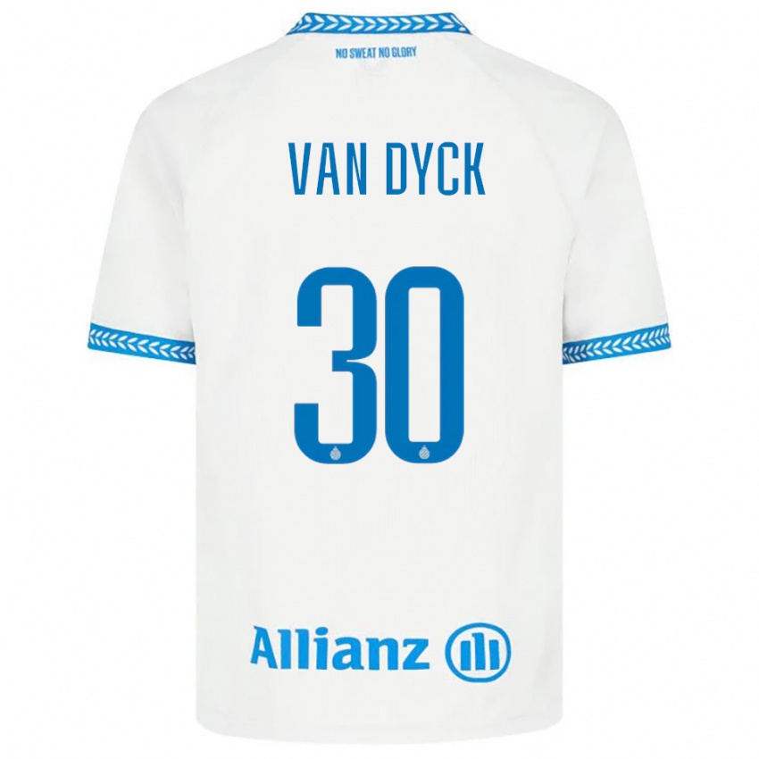 ילדים נל ואן דייק #30 כחול לבן הרחק ג'רזי 2025/26 חולצה קצרה