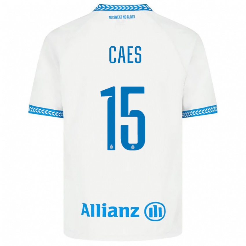 ילדים Jippe Caes #15 כחול לבן הרחק ג'רזי 2025/26 חולצה קצרה