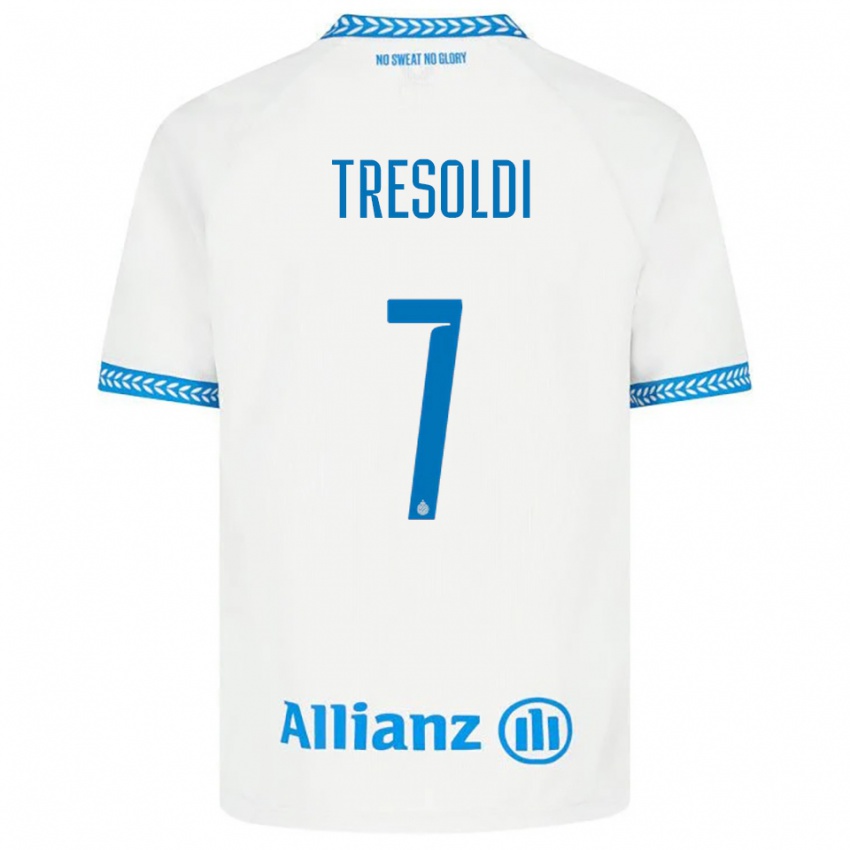 ילדים ניקולו טרסולדי #7 כחול לבן הרחק ג'רזי 2025/26 חולצה קצרה