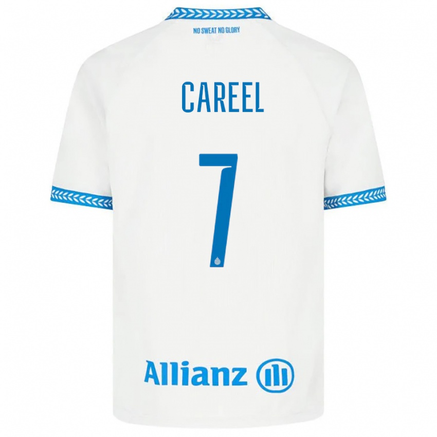 ילדים Oona Careel #7 כחול לבן הרחק ג'רזי 2025/26 חולצה קצרה