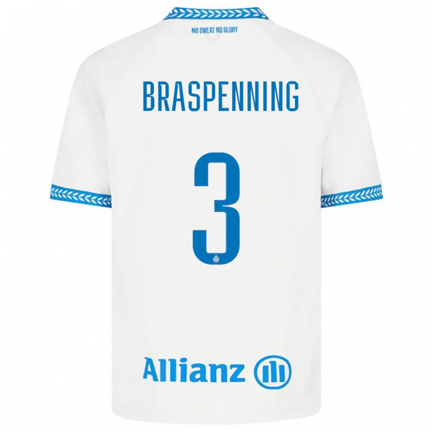 ילדים Daan Braspenning #3 כחול לבן הרחק ג'רזי 2025/26 חולצה קצרה