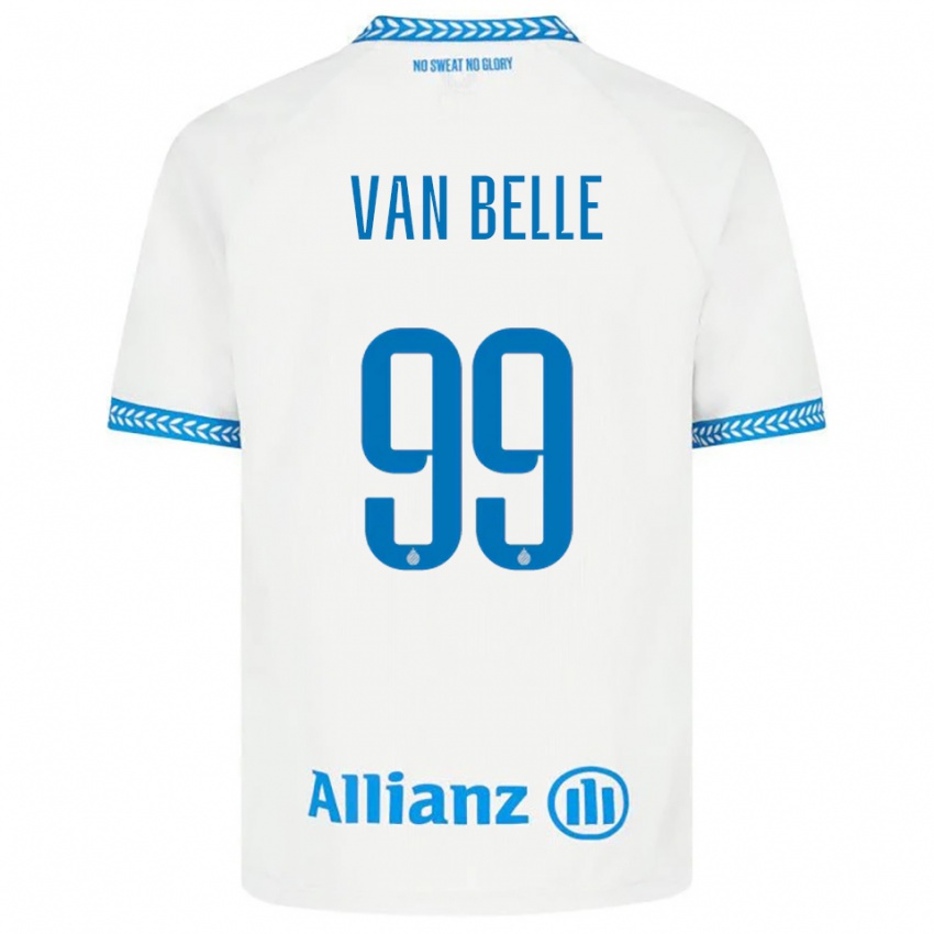 ילדים לינדסי ואן בל #99 כחול לבן הרחק ג'רזי 2025/26 חולצה קצרה