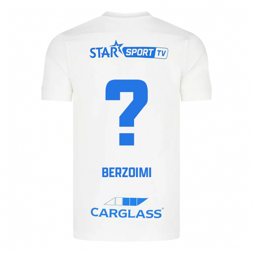 ילדים Mohamed Berzoimi #0 לבן כחול הרחק ג'רזי 2025/26 חולצה קצרה