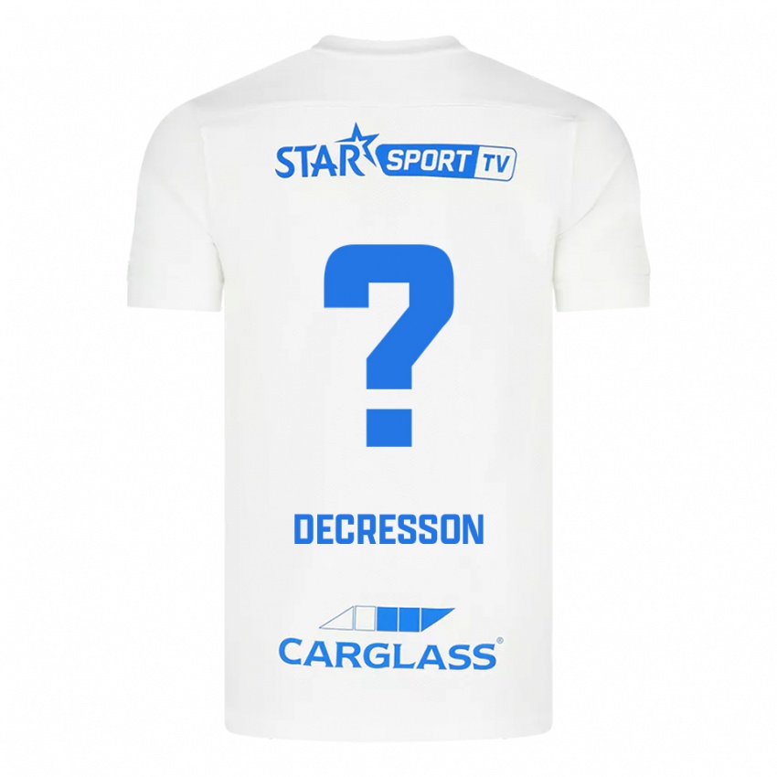 ילדים Lino Decresson #0 לבן כחול הרחק ג'רזי 2025/26 חולצה קצרה
