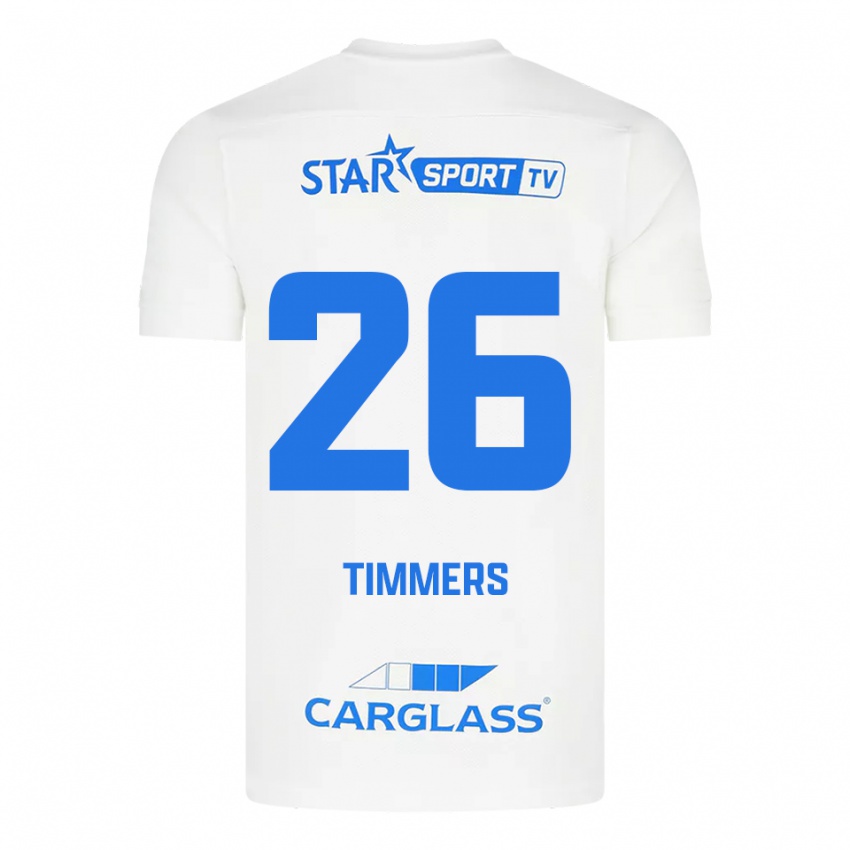 ילדים סבסטיאן טימרס #26 לבן כחול הרחק ג'רזי 2025/26 חולצה קצרה