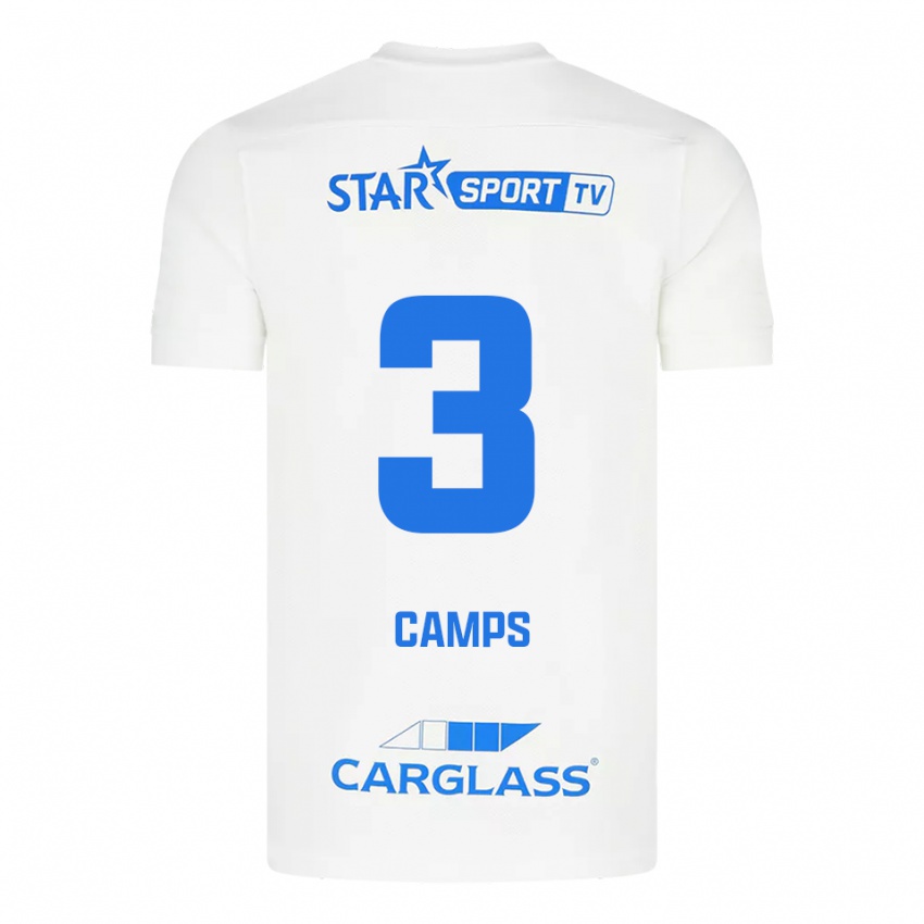 ילדים Romy Camps #3 לבן כחול הרחק ג'רזי 2025/26 חולצה קצרה