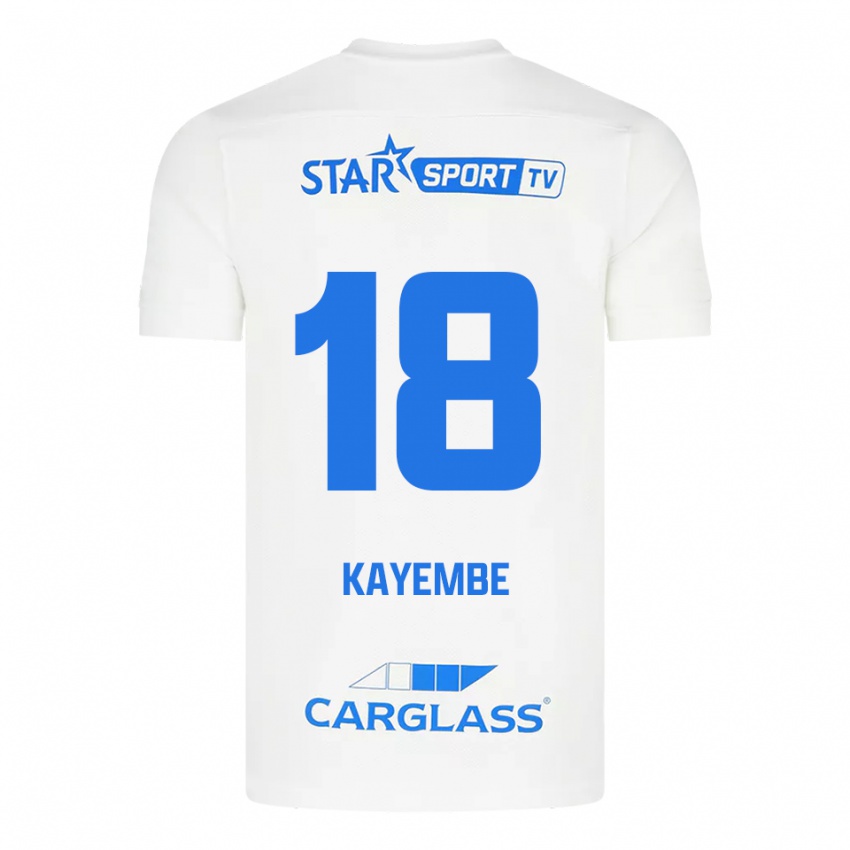 ילדים יוריס קיימבה #18 לבן כחול הרחק ג'רזי 2025/26 חולצה קצרה